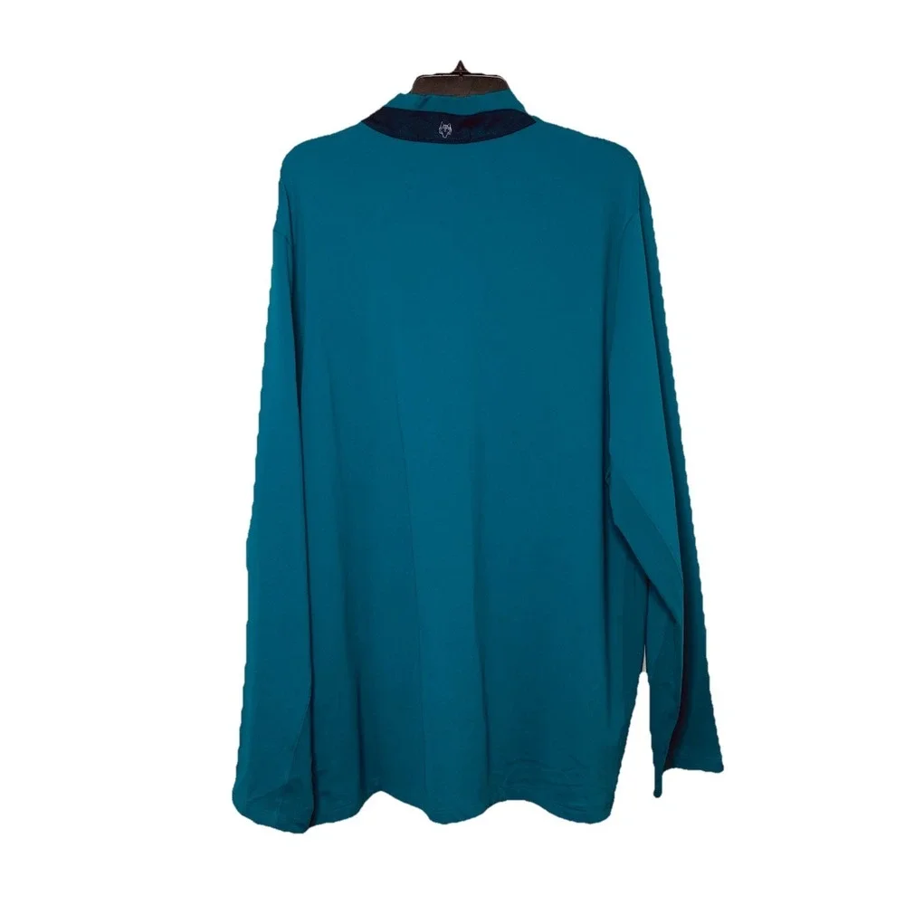 Greyson Siasconset 1/4 Zip‎ Pullover Shirt Golf Performance Fiddle Teal Blue XXL